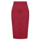 Bettina COLLECTIF Retro Vintage Red Pencil Skirt red