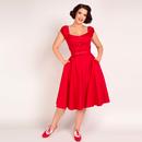 Blanche COLLECTIF Retro Vintage Swing Dress in Red