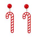 Collectif Retro Christmas Candy Cane Earrings in red and white