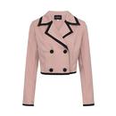 collectif candy double breasted suit jacket pastel pink
