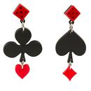 Collectif Retro Cat Croupier Playing Cards Earrings