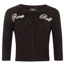 Collectif Charlene Retro 50s Knitted Rock and Roll Cardigan in Black
