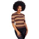 Chrissie COLLECTIF Cropped Beetle Stripe Jumper