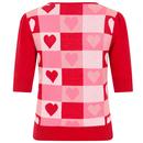 Chrissie COLLECTIF Retro Love Heart Knitted Top