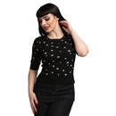 COLLECTIF Chrissie Night Sky Vintage Star Knitted Top