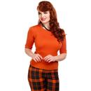 Chrissie COLLECTIF Vintage Knitted Top in Orange