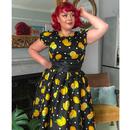 Demira COLLECTIF Retro 50s Lemon Print Swing Dress