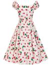 Dolores COLLECTIF Cherry Print Doll Dress Ivory