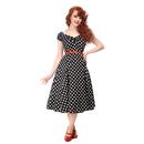 Dolores COLLECTIF 1950s Black Polka Dot Doll Dress