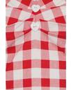 Dolores COLLECTIF Vintage 50s Gingham Top Red