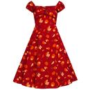 Collectif Dolores Retro 50s Doll Swing Dress in Hedgehogs and Leaves print