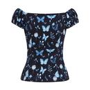 Dolores COLLECTIF Vintage Midnight Butterfly Top