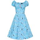 Collectif Dolores Poodle Parade Retro 50s Doll Dress in Light Blue