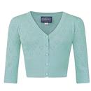 Evie COLLECTIF Retro 50s Heart Knit Cardigan Green
