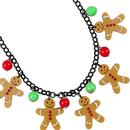 Gingerbread COLLECTIF Retro Festive Party Necklace