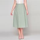 Collectif Women's Hetty Gingham Flared 50s Skirt in Green
