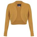 Collectif Retro 50s Vintage Style Jean Knitted Bolero in Mustard