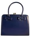 Jessica COLLECTIF Retro 1950s Bow Handbag in Navy