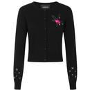 Collectif Womenswear Retro 50s Jessie Galaxy Dreamer Cardigan in Black