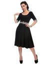 June COLLECTIF Retro 50s Vintage Doll Dress Black