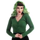 Kimberley COLLECTIF Retro Bolero Cardigan in Olive