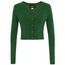 Kimberley COLLECTIF Retro Bolero Cardigan in Olive