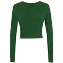 Kimberley COLLECTIF Retro Bolero Cardigan in Olive