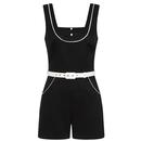Collectif Retro 40s Kinsley Playsuit in black