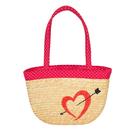 Mimi COLLECTIF Polka Dot Love Heart Straw Handbag