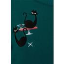 Lucy Atomic Cats COLLECTIF Cropped Cardigan Teal