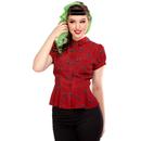 Mary Grace Polka Meow COLLECTIF Vintage Blouse 