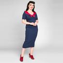Margret COLLECTIF Retro 50s Bow Front Pencil Dress