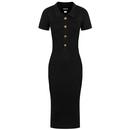Maya COLLECTIF Retro Knitted Pencil Dress in Black