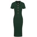 Maya COLLECTIF Retro Knitted Pencil Dress in Green