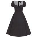 Collectif Retro 50s Mimi Mini Polka Dot Swing Dress in Black and White