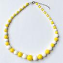 Collectif Natalie Two Tone Yellow and white 60s retro beads necklace