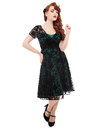 Nina COLLECTIF 1950s Velvet Brocade Swing Dress