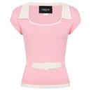Collectif Norma Retro 50s Jumper in Pink SS220110A