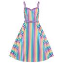 Nova COLLECTIF Retro Rainbow Stripe Swing Dress