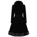Nuit COLLECTIF Quilted Velvet Swing Coat in Black