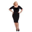 Ophelia COLLECTIF 50s Heart Applique Wiggle Dress 