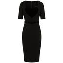 Ophelia COLLECTIF 50s Heart Applique Wiggle Dress 