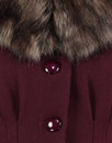 Pearl COLLECTIF Vintage 1950s Faux Fur Coat (WINE)