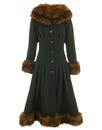 Pearl COLLECTIF Vintage 50s Faux Fur Coat in Green