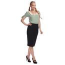 Polly COLLECTIF 50s Vintage Pencil Skirt in Black