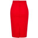 Polly COLLECTIF 50s Vintage Pencil Skirt in Red