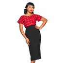 Posey COLLECTIF 50s Vintage Pencil Skirt in Black