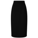 Collectif Posey Retro 50s Straight Plain Pencil Skirt in Black