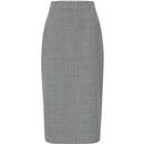 Collectif Posey Prince of Wales Midi Pencil Skirt in Grey