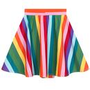 + COLLECTIF Rainbow Stripe Skater Skirted Briefs